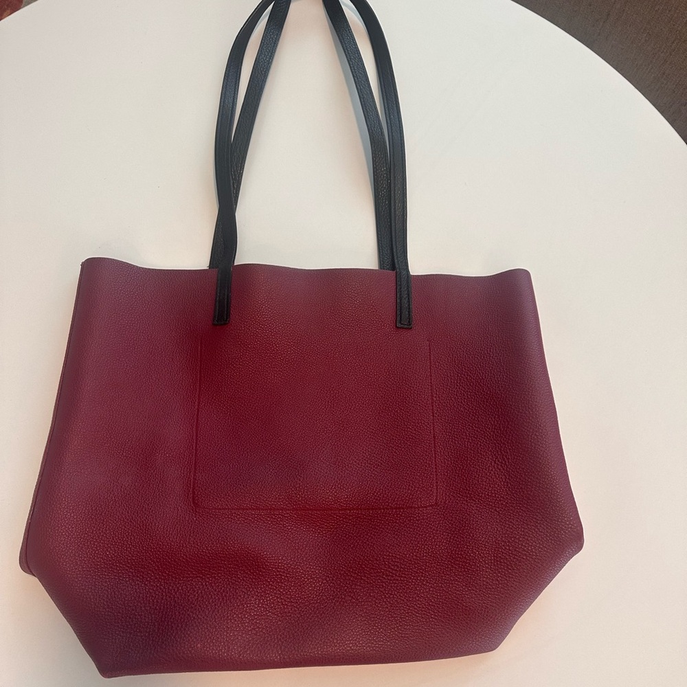 Kate Spade Leather Tote Bag in Dark Red with Black Bow - Picture 7 of 11